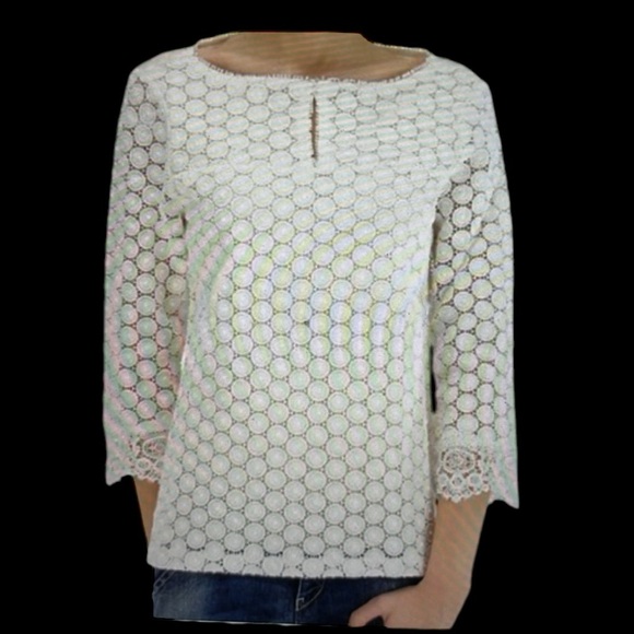 TORY BURCH EYELET LACE BLOUSE - Picture 2 of 6